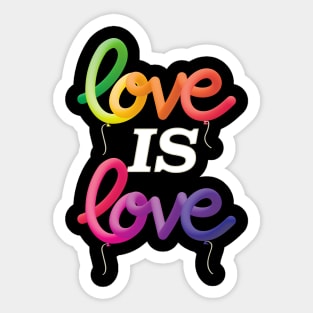 Love is Love Gay Pride Rainbow Balloon Art Sticker